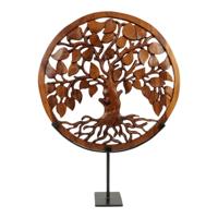 Houten Beeld Tree of Life op Standaard (54 x 39 x 10 cm) - thumbnail