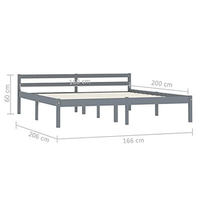 VidaXL Bedframe massief grenenhout grijs 160x200 cm VidaXL Bedframe massief grenenhout grijs 160x200 cm