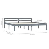 Bedframe massief grenenhout grijs 160x200 cm - thumbnail