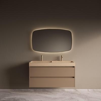 Badmeubelset Riga Travertin met Wastafel 120 cm Latte