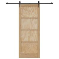 Schuifdeur met bevestigingsset 83x211 cm Massief vurenhout - thumbnail