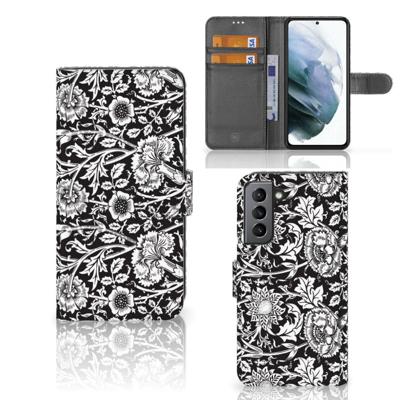 Samsung Galaxy S21 FE Hoesje Black Flowers Samsung Galaxy S21 FE Hoesje Black Flowers