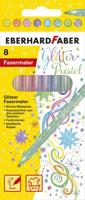 8 Glitter viltstiften pastelkleuren Eberhard Faber 551009 - thumbnail