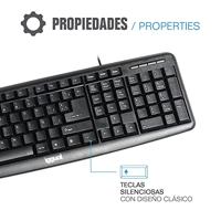 Toetsenbord iggual CK-BASIC-105T QWERTY USB Zwart Spaans Aap (1 Onderdelen) - thumbnail