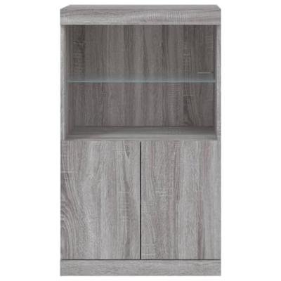 Dressoir met LED-verlichting 60,5x37x100 cm grijs sonoma eiken