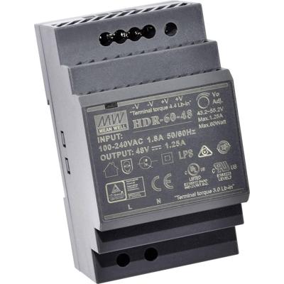 MEAN WELL HDR-60-5 DIN-rail netvoeding 5 V/DC 6.5 A 32.5 W Aantal uitgangen:1 x Inhoud 1 stuk(s) MEAN WELL HDR-60-5 DIN-rail netvoeding 5 V/DC 6.5 A 32.5 W Aantal uitgangen:1 x Inhoud 1 stuk(s)