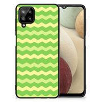 Samsung Galaxy A12 Back Case Waves Green - thumbnail