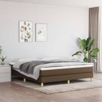 Boxspring met matras stof donkerbruin 180x200 cm - thumbnail