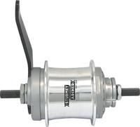 Sturmey archer versnellingsnaaf "duomatic kick-shift" two-speed hub silver st.a with back pedal 32 hole - thumbnail