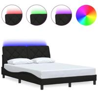 Bedframe met LED zonder matras 120x200 cm stof zwart - thumbnail