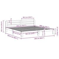 Bedframe zonder matras massief grenenhout wit 200x200 cm - thumbnail