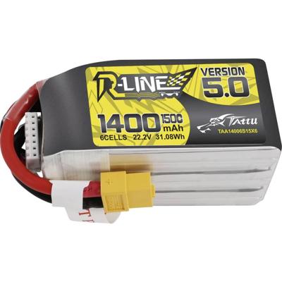 Tattu LiPo accupack 22.2 V 1400 mAh Aantal cellen: 6 150 C Block XT60 Tattu LiPo accupack 22.2 V 1400 mAh Aantal cellen: 6 150 C Block XT60