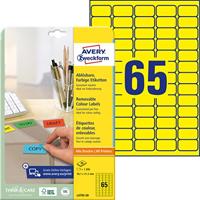 Etiket avery l4793-20 38.1x21.2mm geel 1300st - thumbnail