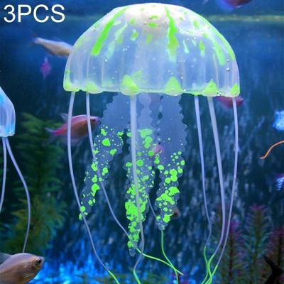 3 STKS aquarium artikelen decoratie silicone simulatie fluorescerende sucker kwallen grootte: 8 * 20cm (groen)