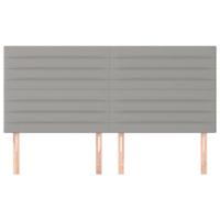 Hoofdborden 4 st 90x5x78/88 cm stof lichtgrijs - thumbnail