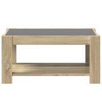 Salontafel met LED 93x53x45 cm bewerkt hout sonoma eikenkleurig - thumbnail