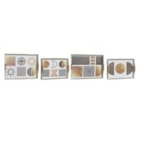 Set van trays DKD Home Decor Wit Zwart Gouden Hout MDF 40 x 30 x 6 cm (2 Stuks) - thumbnail