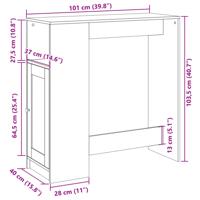 Bartafel met rekken 101x40x103,5 cm bewerkt hout oud houtkleur - thumbnail