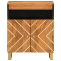 Dressoir 60x33,5x75 cm massief mangohout bruin en zwart - thumbnail