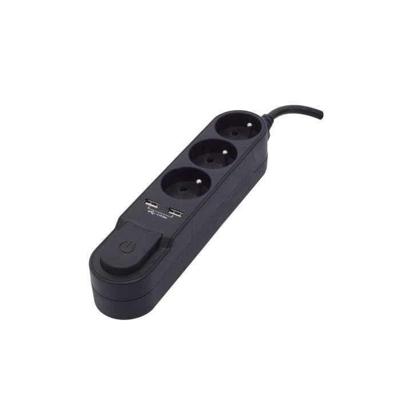 CHACON Stekkerdoos met schakelaar 3 uitgangen 16 A en 2 uitgangen USB 2A, kabel 1,5 m CHACON Stekkerdoos met schakelaar 3 uitgangen 16 A en 2 uitgangen USB 2A, kabel 1,5 m