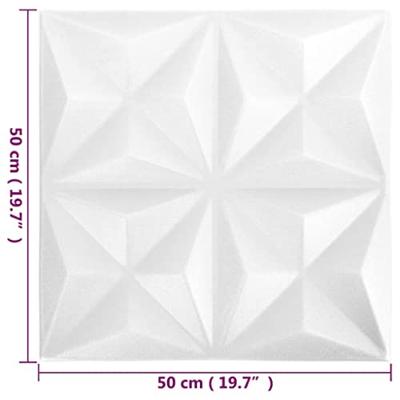 48 st Wandpanelen 3D 12 m 50x50 cm origamiwit - thumbnail