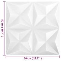 48 st Wandpanelen 3D 12 m 50x50 cm origamiwit - thumbnail