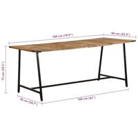 Eettafel 180x90x75 cm massief mangohout - thumbnail