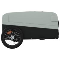 VidaXL Fietstrailer 45 kg ijzer zwart en grijs - thumbnail