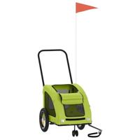 VidaXL Hondenfietstrailer oxford stof en ijzer groen - thumbnail