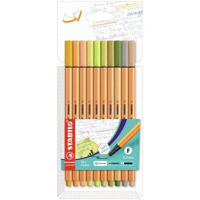 Fineliner STABILO point 88/10 fijn assorti nieuwe kleuren set à 10 stuks