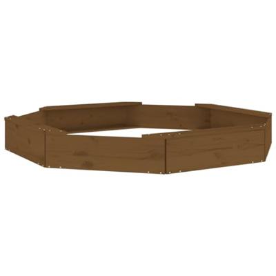 Zandbak met bankjes achthoekig massief grenenhout honingbruin Zandbak met bankjes achthoekig massief grenenhout honingbruin