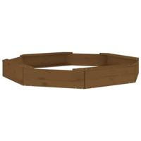 VidaXL Zandbak met bankjes achthoekig massief grenenhout honingbruin - thumbnail