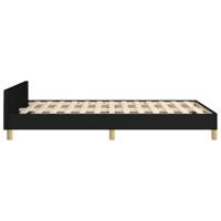 Bedframe met hoofdeinde stof zwart 120x200 cm - thumbnail