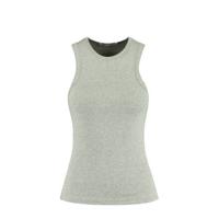 America Today fijngebreide singlet Gia van biologisch katoen lichtgrijs - thumbnail