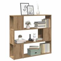 Boekenkast/kamerscherm 100x24x94 cm artisanaal eikenkleur - thumbnail