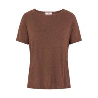 OBJECT fijngebreid T-shirt OBJANGIE bruin - thumbnail