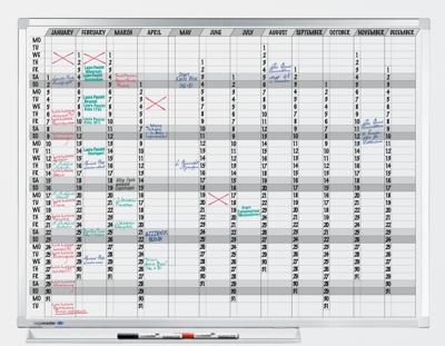 Planbord Legamaster professional jaarplanner hor 90x120cm