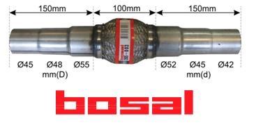 Bosal Flexible pipe, exhaust, b d=45/48/55mm,l=150/100mm