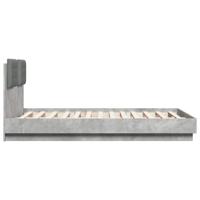 Bedframe met hoofdbord en LED-verlichting betongrijs 140x200 cm - thumbnail