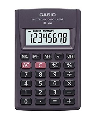 CASIO HL-4A-B 8-cijferige zakrekenmachine 56x87mm zwart