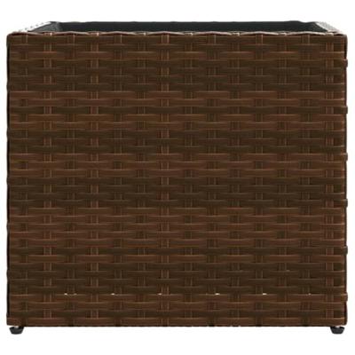 VidaXL Plantenbakken 2 st 36x30x32 cm poly rattan bruin