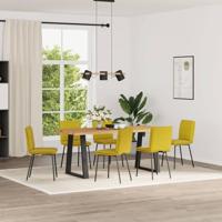 Eetkamerstoelen 6 st fluweel geel - thumbnail