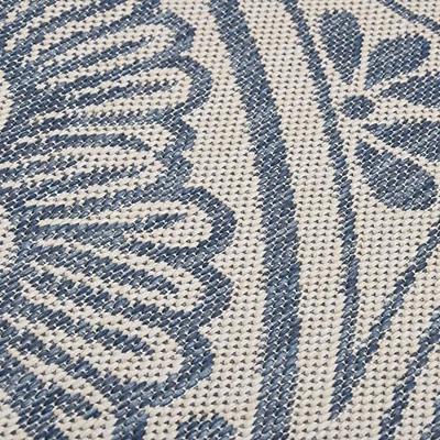 VidaXL Buitenkleed met patroon platgeweven 100x200 cm blauw