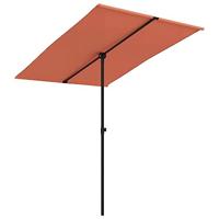 Parasol met aluminium paal 2x1,5 m terracottakleurig - thumbnail