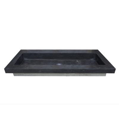 Wastafel Aquasplash Stone 120x46 cm Zonder Kraangaten Hardsteen Zwart Aquasplash