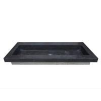 Wastafel Aquasplash Stone 120x46 cm Zonder Kraangaten Hardsteen Zwart Aquasplash - thumbnail