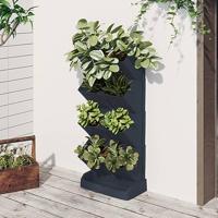 VidaXL Plantenbakkenset 4 st verticaal polypropeen antracietkleur - thumbnail