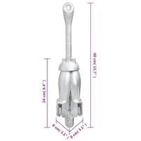 VidaXL Anker met touw inklapbaar 3,2 kg smeedijzer zilverkleurig - thumbnail