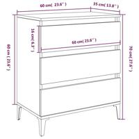 Dressoir 60x35x70 cm bewerkt hout sonoma eikenkleurig - thumbnail