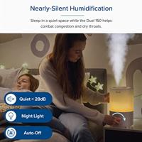 Luchtbevochtiger - Levoit - Dubbele ultrasone 150W-motor - 3 liter reservoir - Tot 25 uur batterijduur - Bevochtigingsbereik tot 27 m² - thumbnail